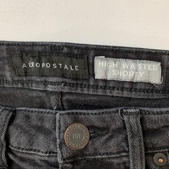 AEROPOSTALE High Waisted Shorty Black Denim Shorts - Picture 7 of 12